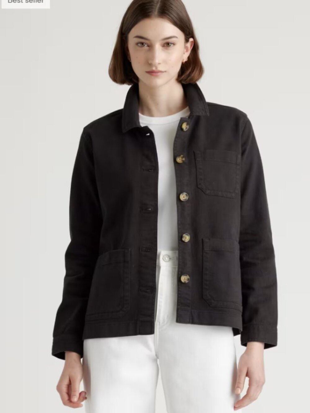 Quince Organic Comfort Stretch Chore Jacket, Size M